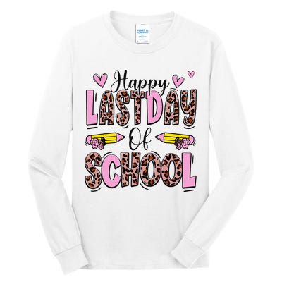 Hello Summer Happy Last Day Of School Leopard Tall Long Sleeve T-Shirt