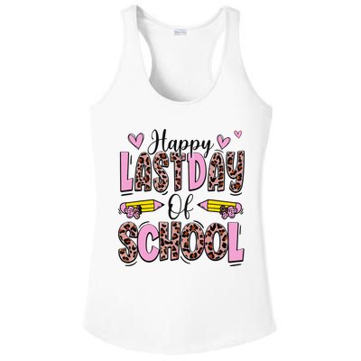 Hello Summer Happy Last Day Of School Leopard Ladies PosiCharge Competitor Racerback Tank