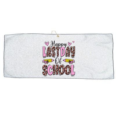 Hello Summer Happy Last Day Of School Leopard Large Microfiber Waffle Golf Towel