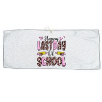 Hello Summer Happy Last Day Of School Leopard Large Microfiber Waffle Golf Towel