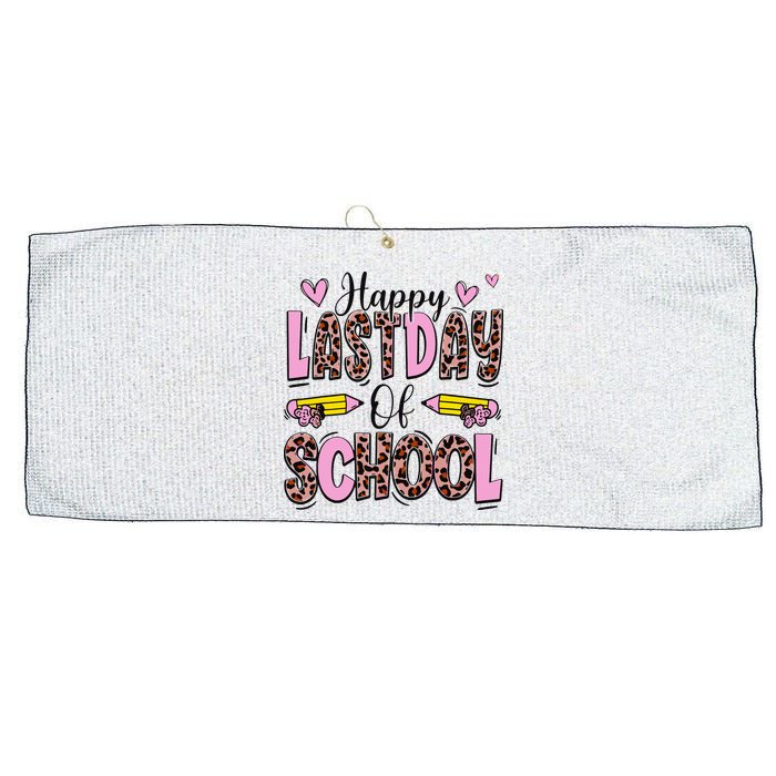 Hello Summer Happy Last Day Of School Leopard Large Microfiber Waffle Golf Towel