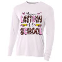 Hello Summer Happy Last Day Of School Leopard Cooling Performance Long Sleeve Crew
