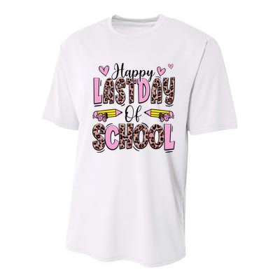 Hello Summer Happy Last Day Of School Leopard Youth Performance Sprint T-Shirt