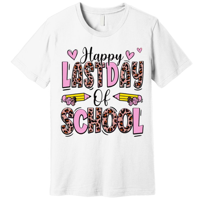 Hello Summer Happy Last Day Of School Leopard Premium T-Shirt
