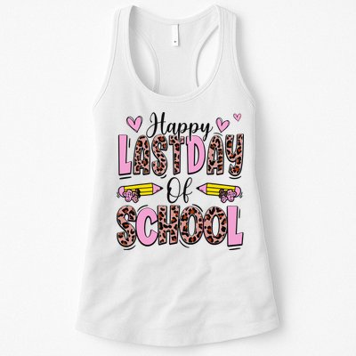 Hello Summer Happy Last Day Of School Leopard Womens Tank Top