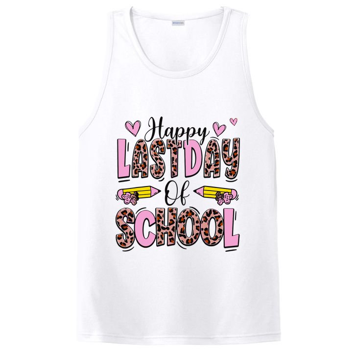 Hello Summer Happy Last Day Of School Leopard PosiCharge Competitor Tank