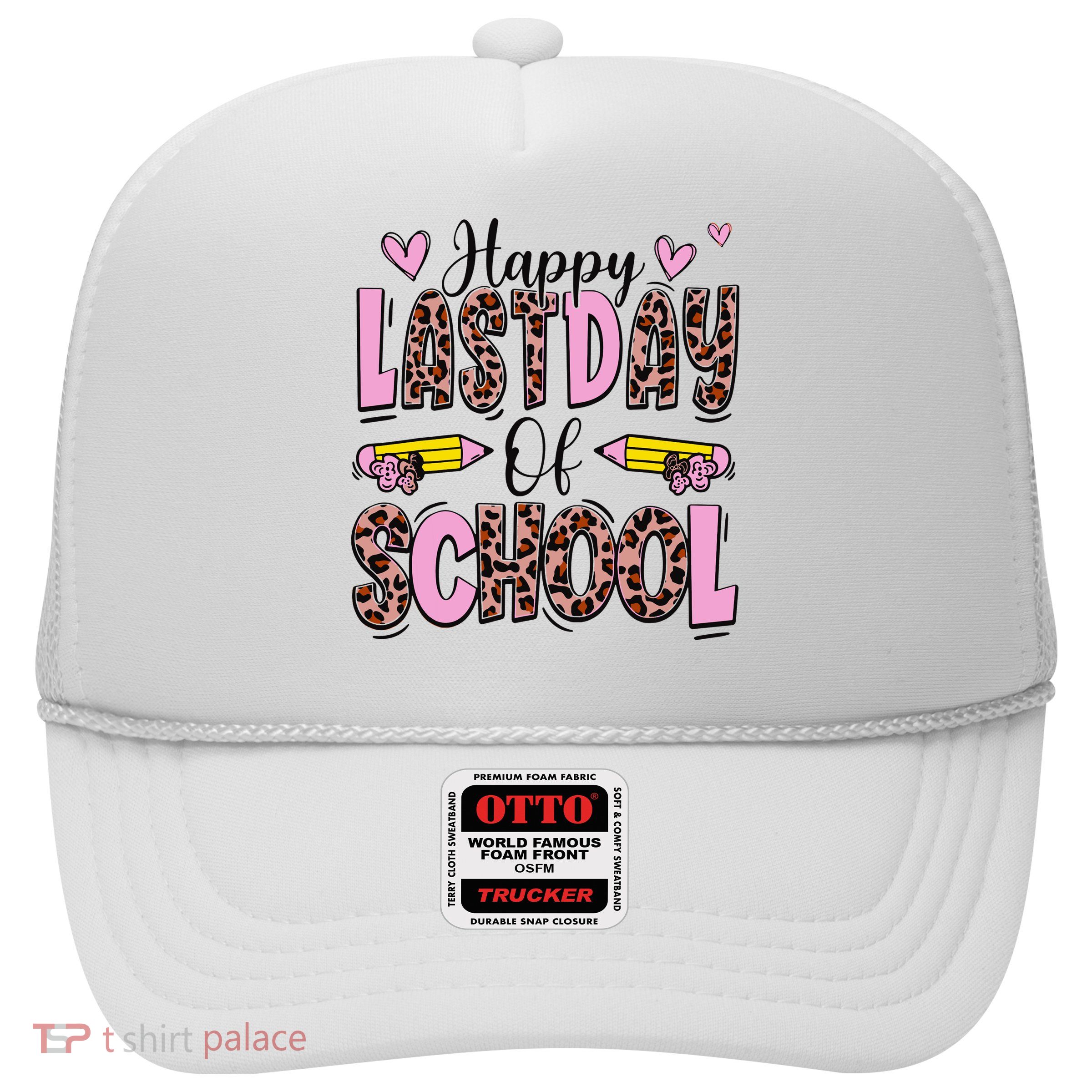 Hello Summer Happy Last Day Of School Leopard Trucker Hat