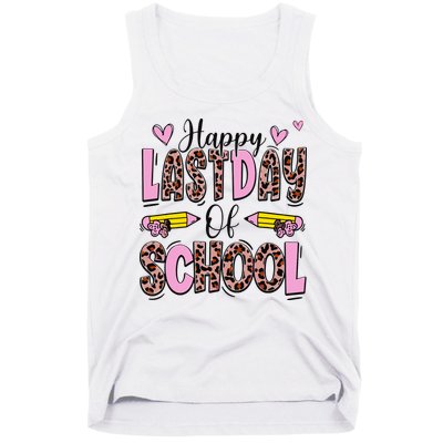 Hello Summer Happy Last Day Of School Leopard Tank Top