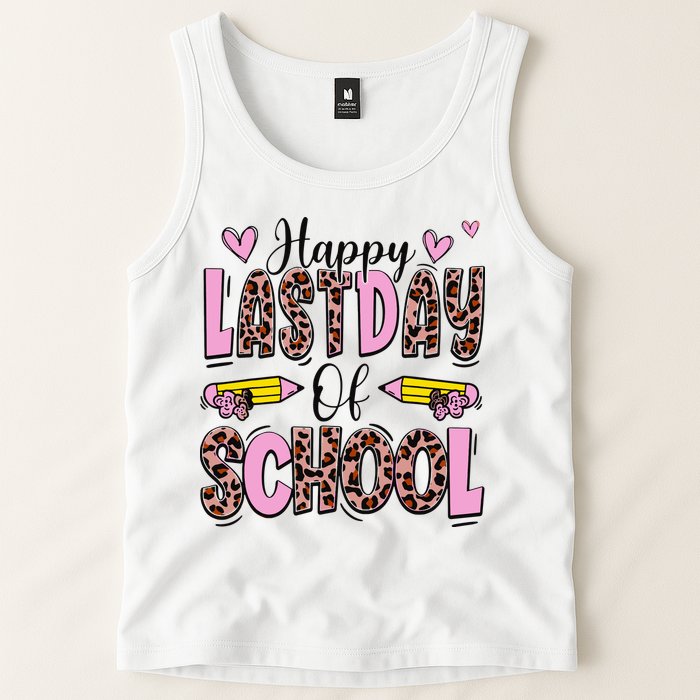 Hello Summer Happy Last Day Of School Leopard Tank Top