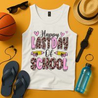 Hello Summer Happy Last Day Of School Leopard Tank Top