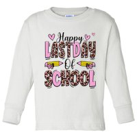 Hello Summer Happy Last Day Of School Leopard Toddler Long Sleeve Shirt