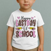 Hello Summer Happy Last Day Of School Leopard Toddler T-Shirt