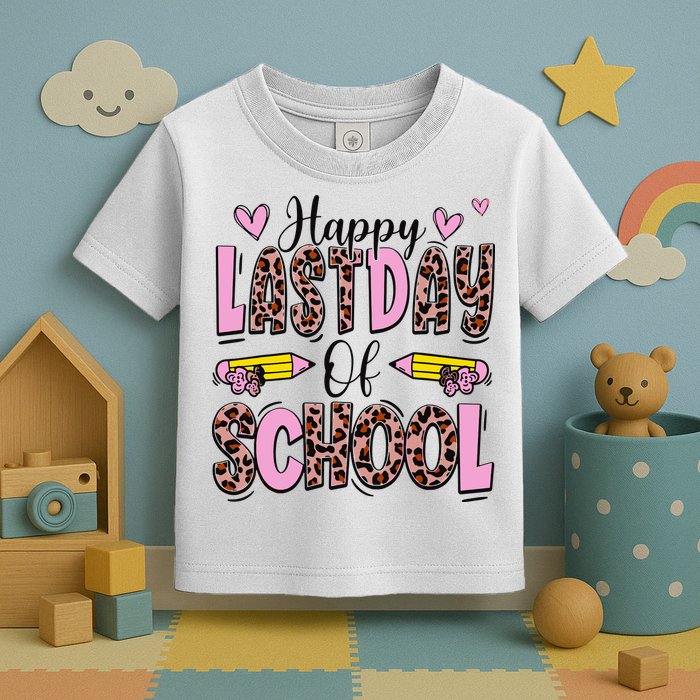 Hello Summer Happy Last Day Of School Leopard Toddler T-Shirt