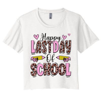 Hello Summer Happy Last Day Of School Leopard Crop Top