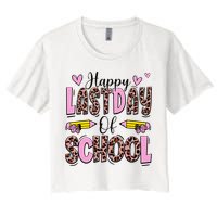 Hello Summer Happy Last Day Of School Leopard Crop Top
