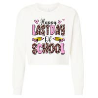 Hello Summer Happy Last Day Of School Leopard Cropped Pullover Crew