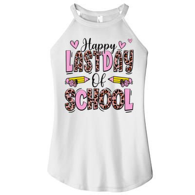 Hello Summer Happy Last Day Of School Leopard Women's Perfect Tri Rocker Tank