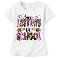 Hello Summer Happy Last Day Of School Leopard Womens T-Shirt