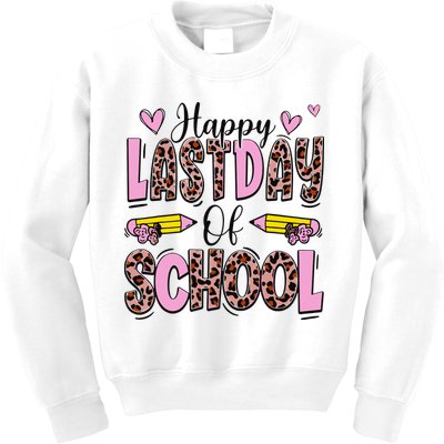 Hello Summer Happy Last Day Of School Leopard Kids Sweatshirt