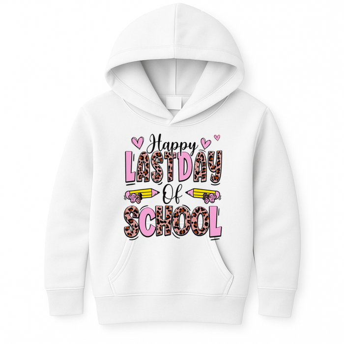Hello Summer Happy Last Day Of School Leopard Kids Hoodie