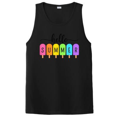 Hello Summer Ice Cream Family Vacation Popsicle Ice Beach PosiCharge Competitor Tank