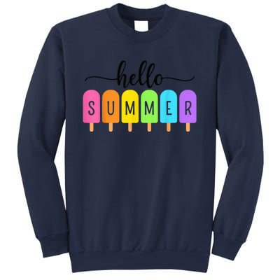 Hello Summer Ice Cream Family Vacation Popsicle Ice Beach Sweatshirt