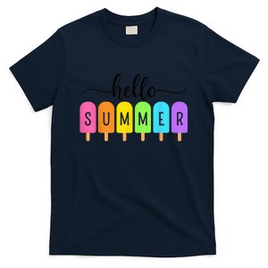 Hello Summer Ice Cream Family Vacation Popsicle Ice Beach T-Shirt