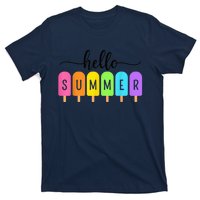 Hello Summer Ice Cream Family Vacation Popsicle Ice Beach T-Shirt