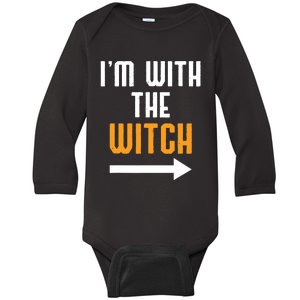 Halloween Shirts Im With The Witch Funny Halloween Baby Long Sleeve Bodysuit