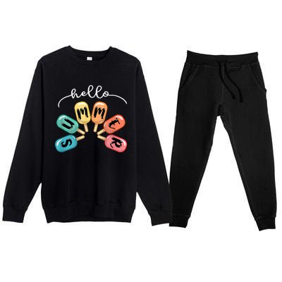 Hello Summer Ice Cream Popsicle Lovers Summer Premium Crewneck Sweatsuit Set