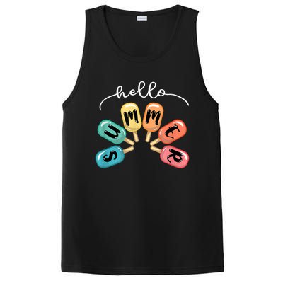 Hello Summer Ice Cream Popsicle Lovers Summer PosiCharge Competitor Tank