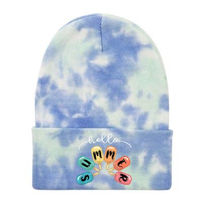 Hello Summer Ice Cream Popsicle Lovers Summer Tie Dye 12in Knit Beanie