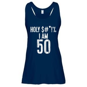 Holy Shit Im 50 | Funny 50th Birthday Gift Ladies Essential Flowy Tank