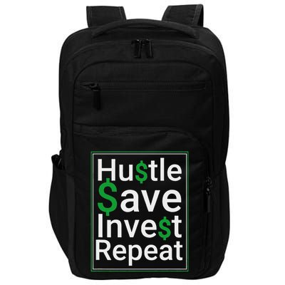 Hustle Save Invest Repeat Impact Tech Backpack