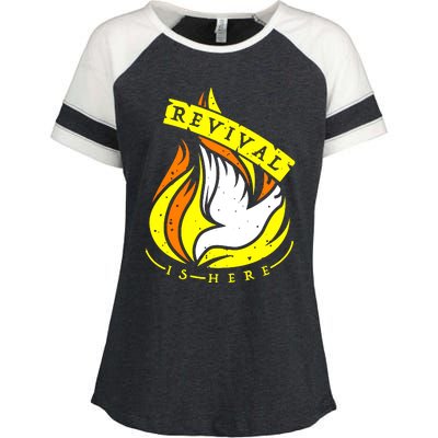 Holy Spirit Is Fire Of Revival Is Here Christian Enza Ladies Jersey Colorblock Tee