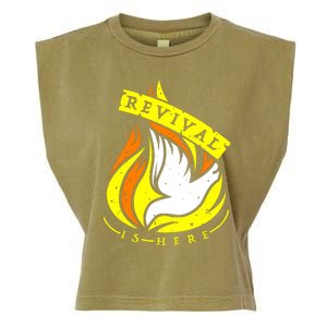 Holy Spirit Is Fire Of Revival Is Here Christian Garment-Dyed Women's Muscle Tee