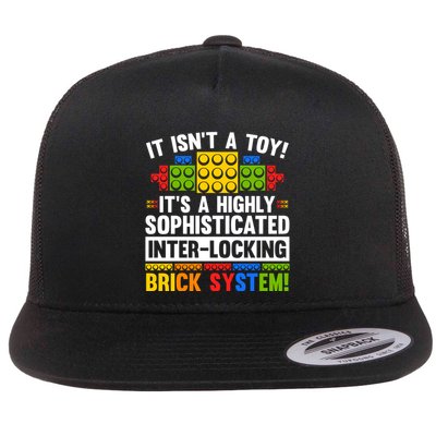 Highly Sophisticated Interlocking Brick System Flat Bill Trucker Hat