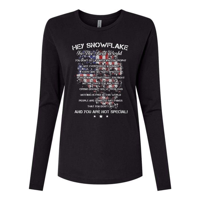 Hey Snowflake In The Real World Veteran Military Womens Cotton Relaxed Long Sleeve T-Shirt