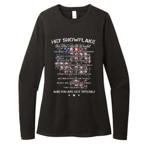 Hey Snowflake In The Real World Veteran Military Womens CVC Long Sleeve Shirt