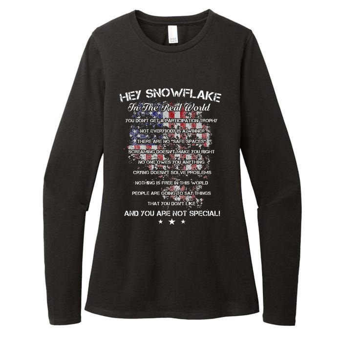 Hey Snowflake In The Real World Veteran Military Womens CVC Long Sleeve Shirt