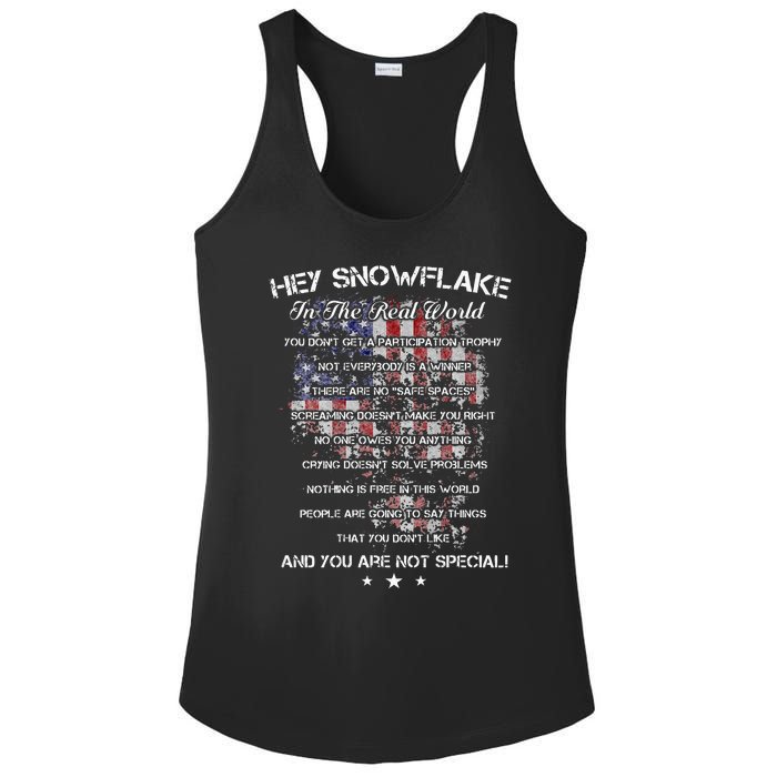 Hey Snowflake In The Real World Veteran Military Ladies PosiCharge Competitor Racerback Tank