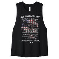 Hey Snowflake In The Real World Veteran Military Women's Racerback Cropped Tank