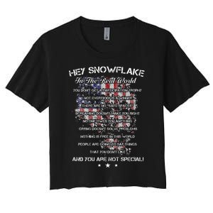 Hey Snowflake In The Real World Veteran Military Women's Crop Top Tee