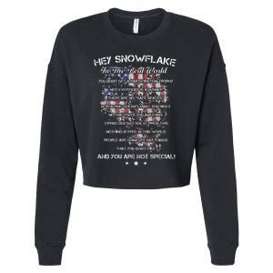 Hey Snowflake In The Real World Veteran Military Cropped Pullover Crew