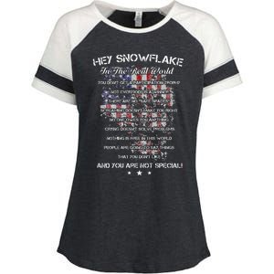 Hey Snowflake In The Real World Veteran Military Enza Ladies Jersey Colorblock Tee