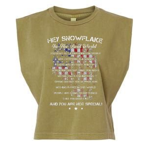 Hey Snowflake In The Real World Veteran Military Garment-Dyed Women's Muscle Tee