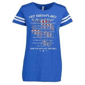 Hey Snowflake In The Real World Veteran Military Enza Ladies Jersey Football T-Shirt