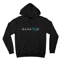 Heartbeat Ski Instructor Skiing Winter Sports Gift Skier Hoodie