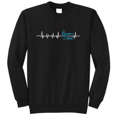 Heartbeat Ski Instructor Skiing Winter Sports Gift Skier Sweatshirt