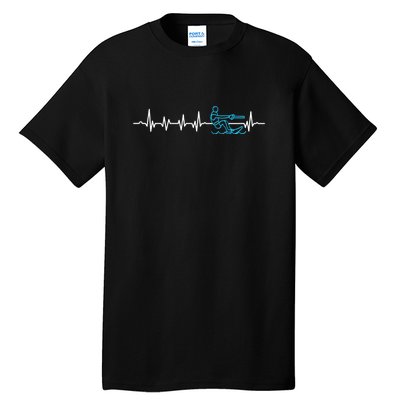 Heartbeat Ski Instructor Skiing Winter Sports Gift Skier Tall T-Shirt